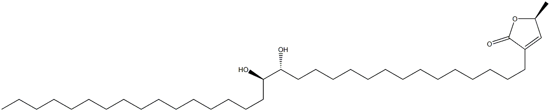 2(5H)-Furanone, 3-((15R,16R)-15,16-dihydroxydotrriacontyl)-5-methyl-,  (5S)-rel-( )- Struktur