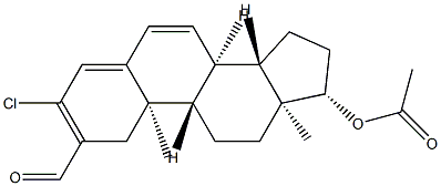 3-Chloro-17β-(acetoxy)androsta-2,4,6-triene-2-carbaldehyde Struktur