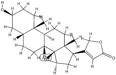 14,15β-Epoxy-3β-hydroxy-5β-card-20(22)-enolide Struktur