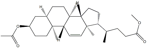 3α-Acetyloxy-5β-chol-11-en-24-oic acid methyl ester Struktur