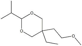 5α-Ethyl-2β-isopropyl-5β-(1-methoxyethyl)-1,3-dioxane Struktur