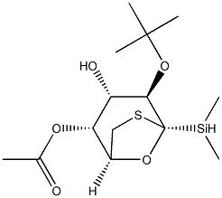 .beta.-D-Galactopyranose, 1,6-dideoxy-2-O-(1,1-dimethylethyl)dimethylsilyl-1,6-epithio-, 4-acetate Struktur