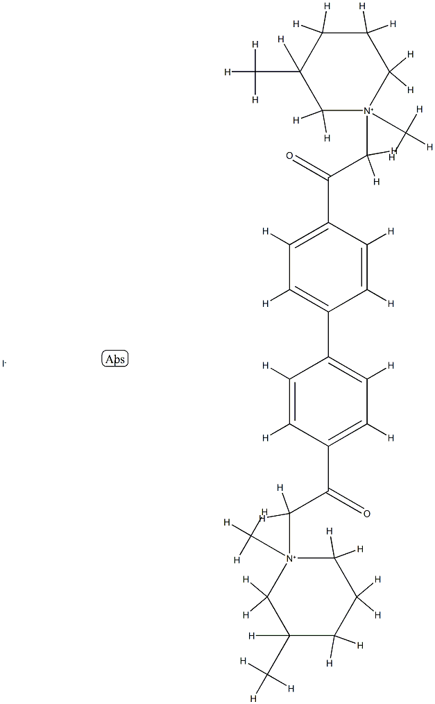 3-Pipecolinium, (4,4'-biphenylylenebis(2-oxoethylene))bis(1-methyl-, diiodide Struktur