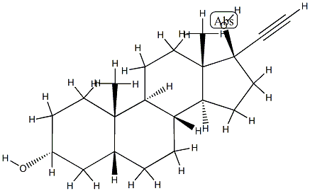 Pregn-20-yne-3,17-diol, (3α,5β,17α)- Struktur