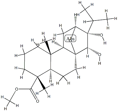 (8α)-8,12α-Epoxy-13α,14α-dihydroxy-13-isopropylpodocarpan-18-oic acid methyl ester Struktur