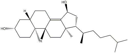 5α-cholest-8(14)-ene-3,15α-diol Struktur