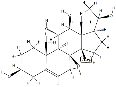 (20R)-Pregna-5-ene-3β,8,11α,12β,14β,20-hexol Struktur