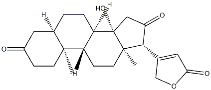 14-Hydroxy-3,16-dioxo-5β-card-20(22)-enolide Struktur