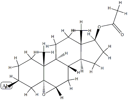 5,6α-Epoxy-3β-fluoro-5α-androstan-17β-ol acetate Struktur