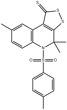 4,4,8-trimethyl-5-[(4-methylphenyl)sulfonyl]-4,5-dihydro-1H-[1,2]dithiolo[3,4-c]quinoline-1-thione Struktur