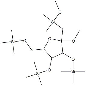 Methyl 1-O,3-O,4-O,6-O-tetrakis(trimethylsilyl)-α-D-fructofuranoside Struktur