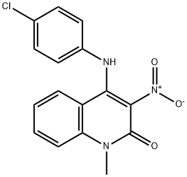 4-(4-chloroanilino)-3-nitro-1-methyl-2(1H)-quinolinone Struktur