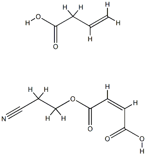 2-Butenedioic acid (Z)-, mono(2-cyanoethyl) ester, polymer with ethenyl acetate Struktur