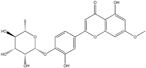 4'-[(6-Deoxy-β-L-mannopyranosyl)oxy]-3',5-dihydroxy-7-methoxyflavone Struktur