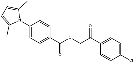 2-(4-chlorophenyl)-2-oxoethyl 4-(2,5-dimethyl-1H-pyrrol-1-yl)benzoate Struktur