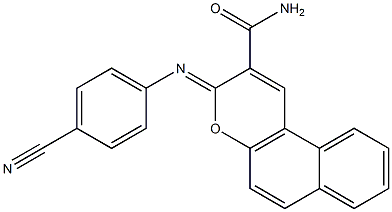 3-[(4-cyanophenyl)imino]-3H-benzo[f]chromene-2-carboxamide Struktur