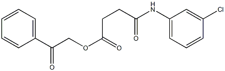 2-oxo-2-phenylethyl 4-(3-chloroanilino)-4-oxobutanoate Struktur