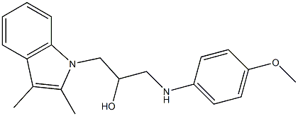 1-(2,3-dimethyl-1H-indol-1-yl)-3-(4-methoxyanilino)-2-propanol Struktur