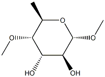 Methyl 4-O-methyl-6-deoxy-α-D-altropyranoside Struktur