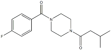 1-(4-fluorobenzoyl)-4-(3-methylbutanoyl)piperazine Struktur