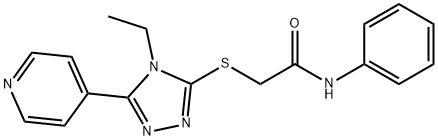 2-[(4-ethyl-5-pyridin-4-yl-4H-1,2,4-triazol-3-yl)sulfanyl]-N-phenylacetamide Struktur