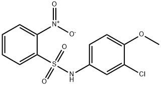 N-(3-chloro-4-methoxyphenyl)-2-nitrobenzenesulfonamide Struktur