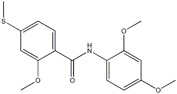 N-(2,4-dimethoxyphenyl)-2-methoxy-4-(methylsulfanyl)benzamide Struktur