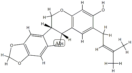 6H-[1,3]Dioxolo[5,6]benzofuro[3,2-c][1]benzopyran-3-ol,6a,12a-dihydro-2-(3-methyl-2-butenyl)-, (6aR-cis)- (9CI) Struktur