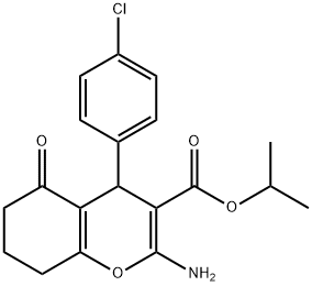 isopropyl 2-amino-4-(4-chlorophenyl)-5-oxo-5,6,7,8-tetrahydro-4H-chromene-3-carboxylate Struktur