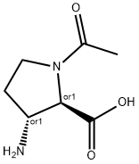 D-Proline, 1-acetyl-3-amino-, (3R)-rel- (9CI) Struktur