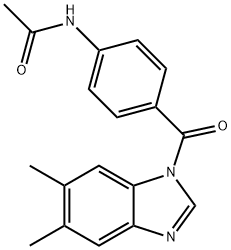 N-{4-[(5,6-dimethyl-1H-benzimidazol-1-yl)carbonyl]phenyl}acetamide Struktur