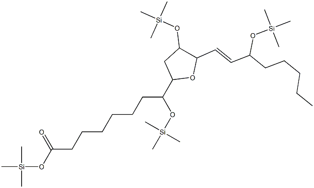 Tetrahydro-η,4-bis[(trimethylsilyl)oxy]-5-[3-[(trimethylsilyl)oxy]-1-octenyl]-2-furanoctanoic acid trimethylsilyl ester Struktur