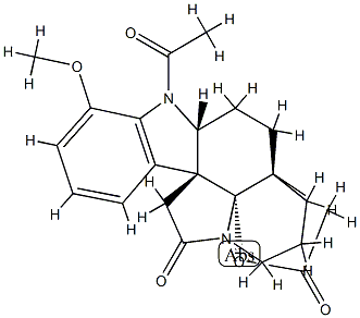 1-Acetyl-19,21-epoxy-17-methoxyaspidospermidine-10,21-dione Struktur