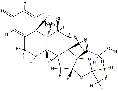 9,11β-Dichloro-21-hydroxy-16α,17-[(1-methylethylidene)bis(oxy)]pregna-1,4-diene-3,20-dione Struktur