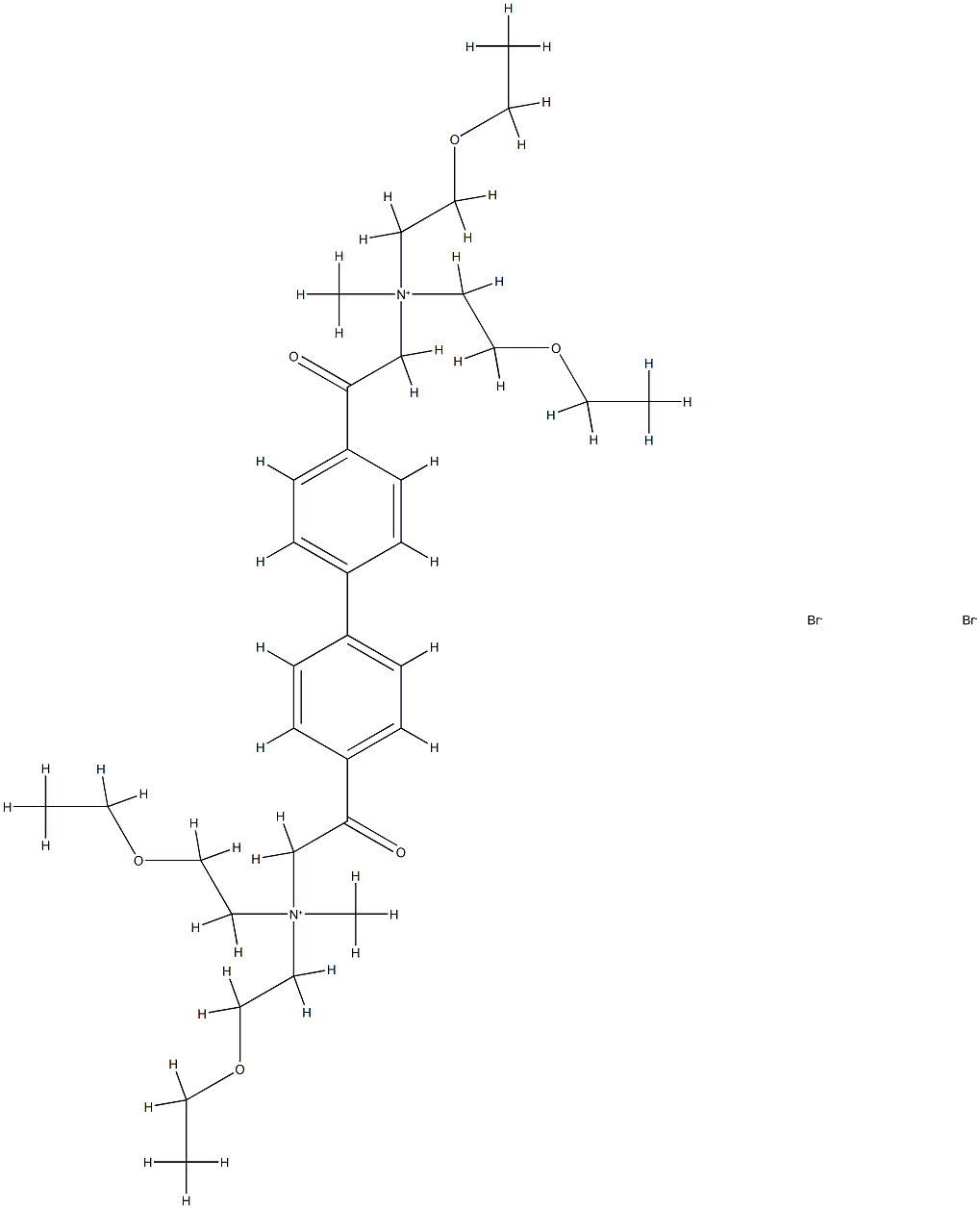 4,4'-Bis(N,N-di(2-ethoxyethyl)-N,N-dimethylammonioacetyl)biphenyl Struktur