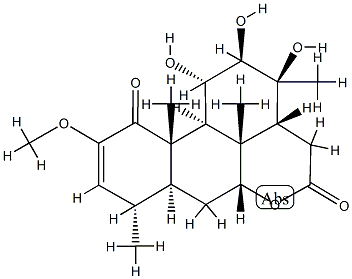 11α,12β,13-Trihydroxy-2-methoxypicras-2-ene-1,16-dione Struktur