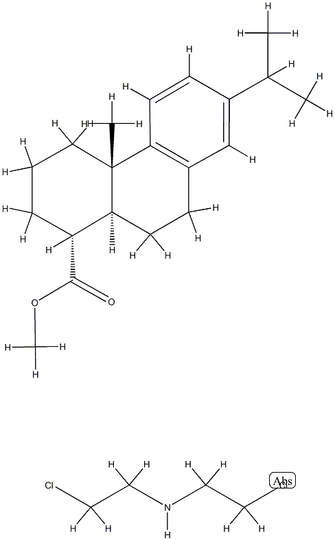 2-chloro-N-(2-chloroethyl)ethanamine, methyl (1R,4aS,10aS)-4a-methyl-7 -propan-2-yl-2,3,4,9,10,10a-hexahydro-1H-phenanthrene-1-carboxylate Struktur