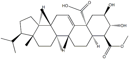 (4S)-2α,3β-Dihydroxy-D:C-friedo-B':A'-neogammacer-9(11)-ene-23,25-dioic acid Struktur