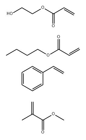 2-Propenoic acid, 2-methyl-, methyl ester, polymer with butyl 2-propenoate, ethenylbenzene and 2-hydroxyethyl 2-propenoate Struktur