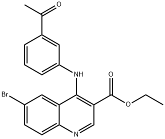 ethyl 4-(3-acetylanilino)-6-bromo-3-quinolinecarboxylate Struktur