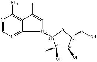 5-Methyl-7-(2-C-methyl-beta-D-ribofuranosyl)-7H-pyrrolo[2,3-d]pyrimidin-4-amine Struktur