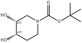 1-Piperidinecarboxylic acid, 3,4-dihydroxy-, 1,1-dimethylethyl ester, (3R,4S)-rel- (9CI) Struktur