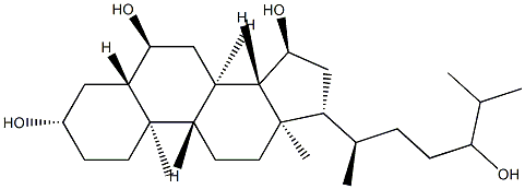 5α-Cholestane-3β,6α,15α,24-tetraol Struktur