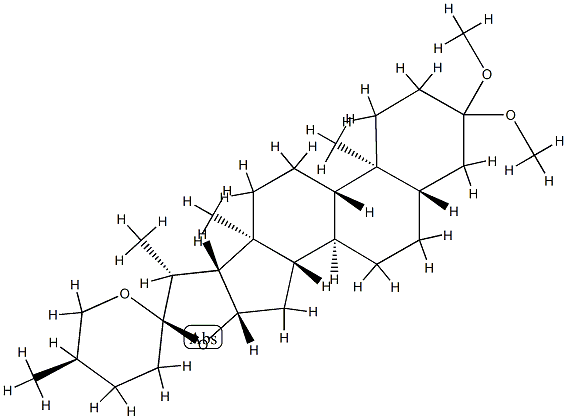 (20β,25R)-3,3-Dimethoxy-5α-spirostane Struktur