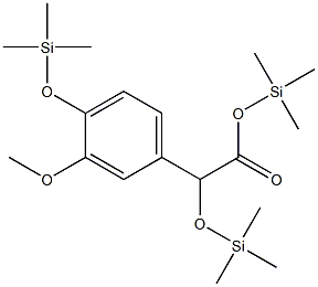 Trimethylsilyl O,O'-bis(trimethylsilyl)vanilmandelate Struktur