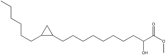 2-Hexyl-α-hydroxycyclopropanedecanoic acid methyl ester Struktur