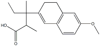 3,4-Dihydro-β-ethyl-6-methoxy-α,β-dimethyl-2-naphthalenepropionic acid Struktur