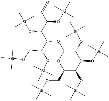 4-O-[2-O,3-O,4-O,6-O-Tetrakis(trimethylsilyl)-β-D-galactopyranosyl]-2-O,3-O,5-O,6-O-tetrakis(trimethylsilyl)-D-glucose Struktur