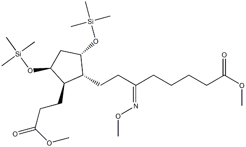 (1R)-ε-Methoxyimino-2β-(3-methoxy-3-oxopropyl)-3β,5α-bis(trimethylsilyloxy)-1α-cyclopentaneoctanoic acid methyl ester Struktur