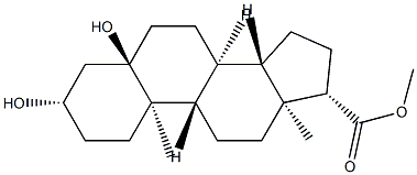 3β,5-Dihydroxy-5α-androstane-17β-carboxylic acid methyl ester Struktur